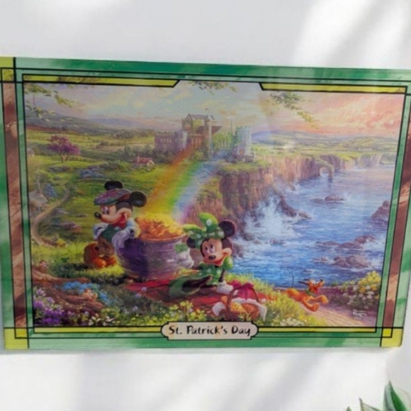Disney Perpetual Calendar Collection With Thomas Kinkade Art St. Patrick's Day - Picture 1 of 3